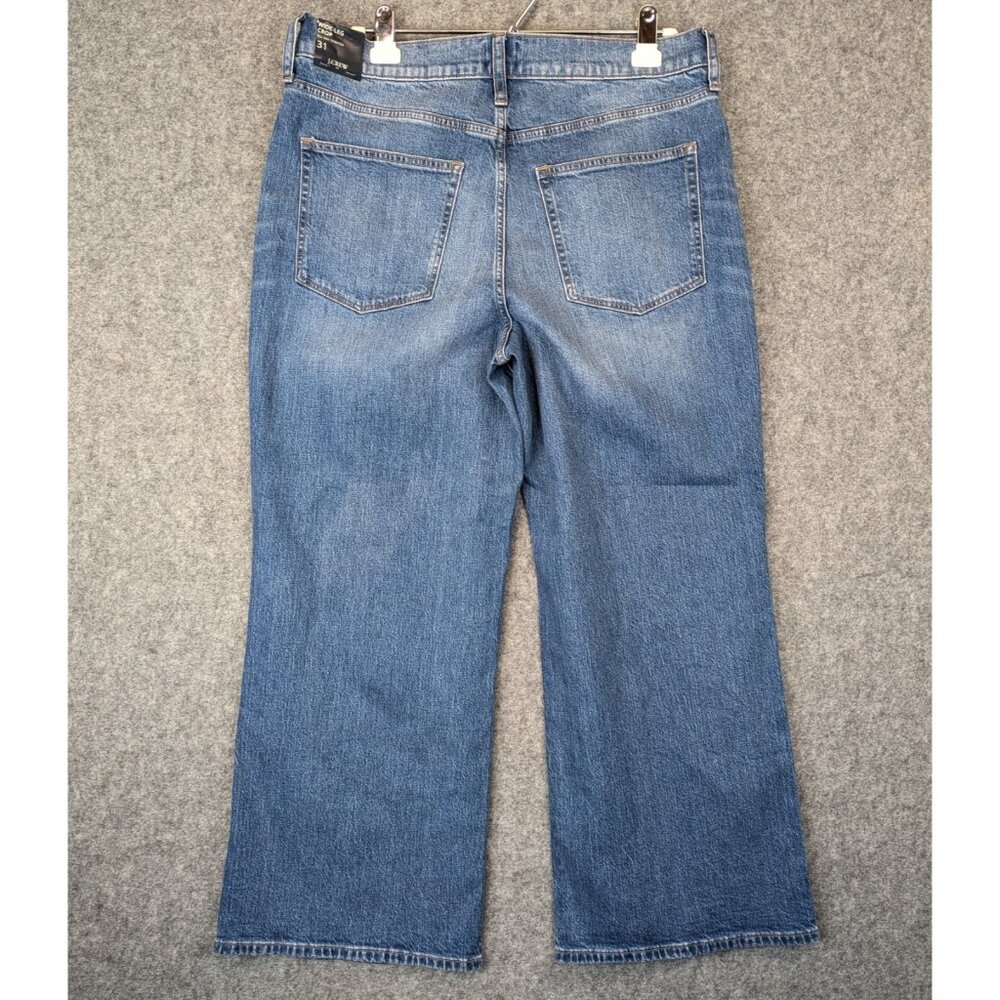 J Crew Womens 31 Wide Leg Full Length Jeans Blue All Day Stretch Denim NWT - Picture 2 of 9